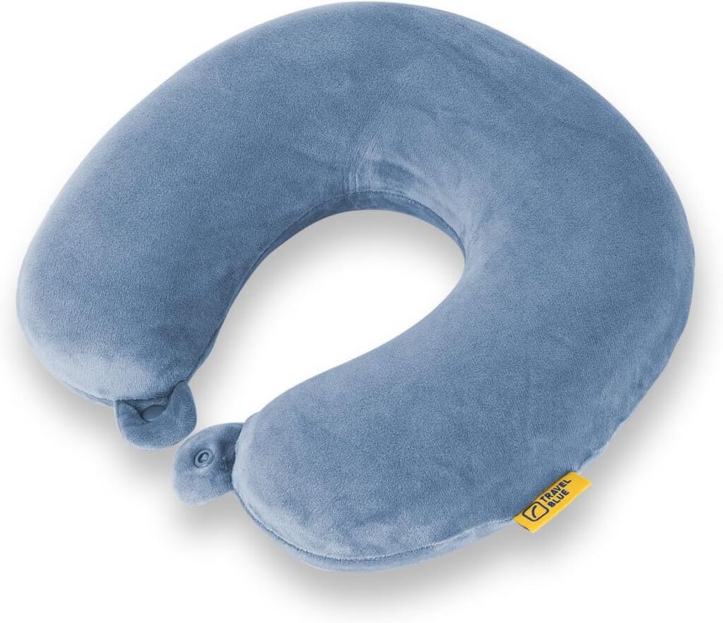 Travel Blue Cuscino Cervicale in Memory Foam – Cuscino da Viaggio Ergonomico e Leggero – Ideale per Aereo, Auto e Treno – Fodera Rimovibile e Lavabile (Blue) 2 71 y42RhyRL. AC SL1500